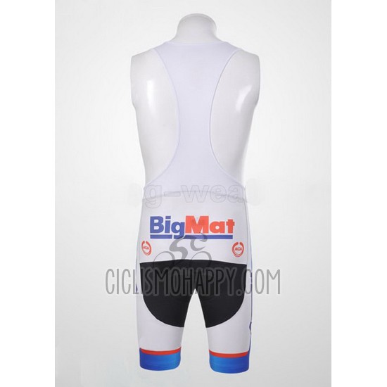 FDJ Cycling Jersey Bib Short 2012 Short Sleeve White and Sky Blue
